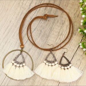 Boho Tassel Fringe Necklace & Earrings